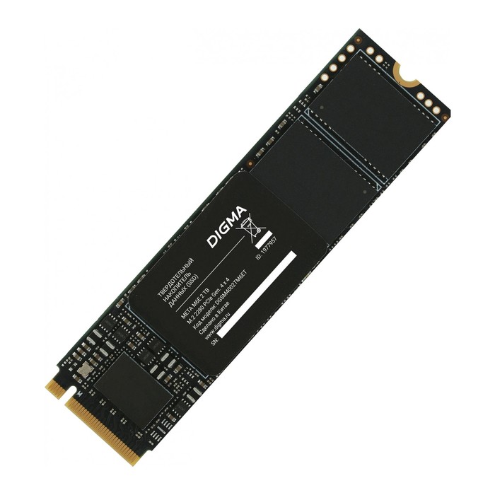 Накопитель SSD Digma PCIe 4.0 x4 2TB DGSM4002TM6ET Meta M6E M.2 2280 накопитель ssd m 2 2280 digma dgsm4512gs69t 4 pcie 4 0 512gb meta s69
