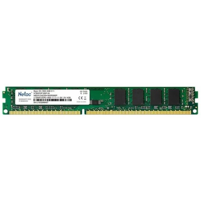 

Память DDR3 4GB 1600MHz Netac NTBSD3P16SP-04 Basic RTL PC3-12800 CL11 DIMM 240-pin 1.5В Ret 103397