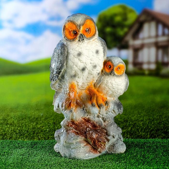 Садовая фигура "Сова с совёнком" серая