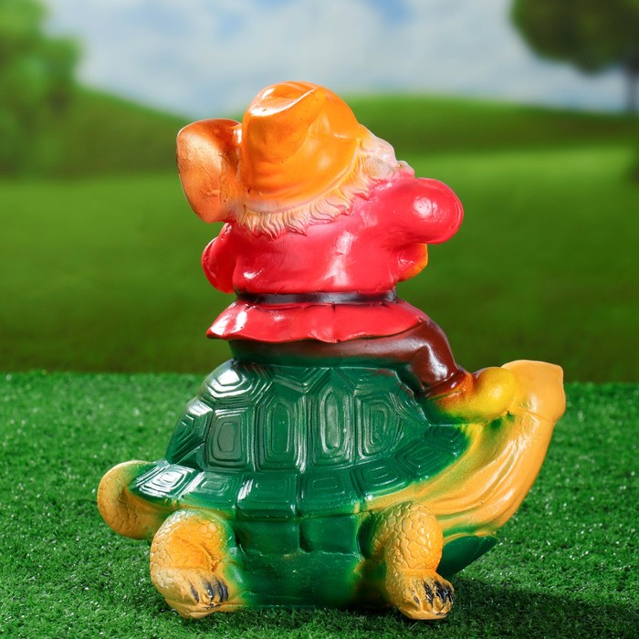 Садовая фигура "Гном на черепахе"
