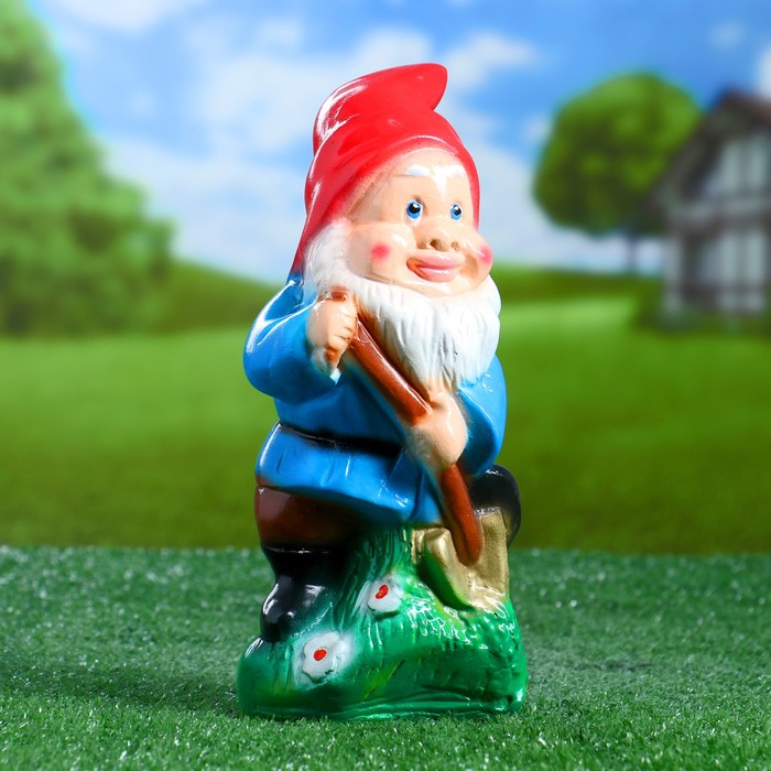 Садовая фигура "Гном-землекоп"