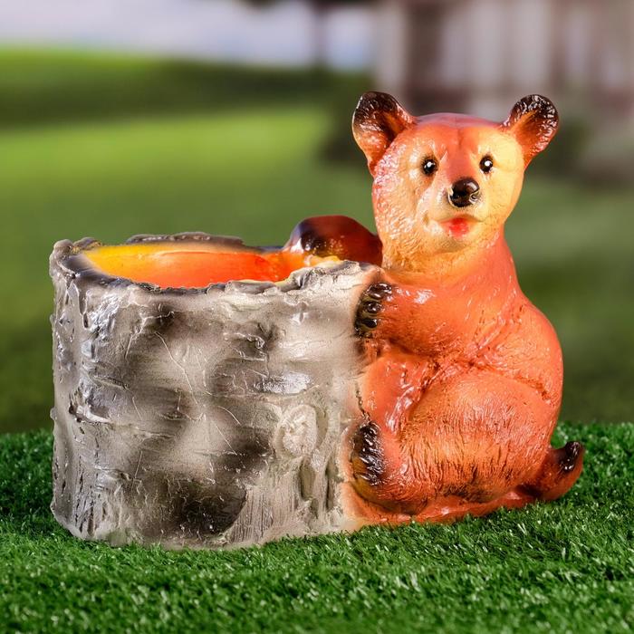 Фигурное кашпо "Медведь с пеньком"