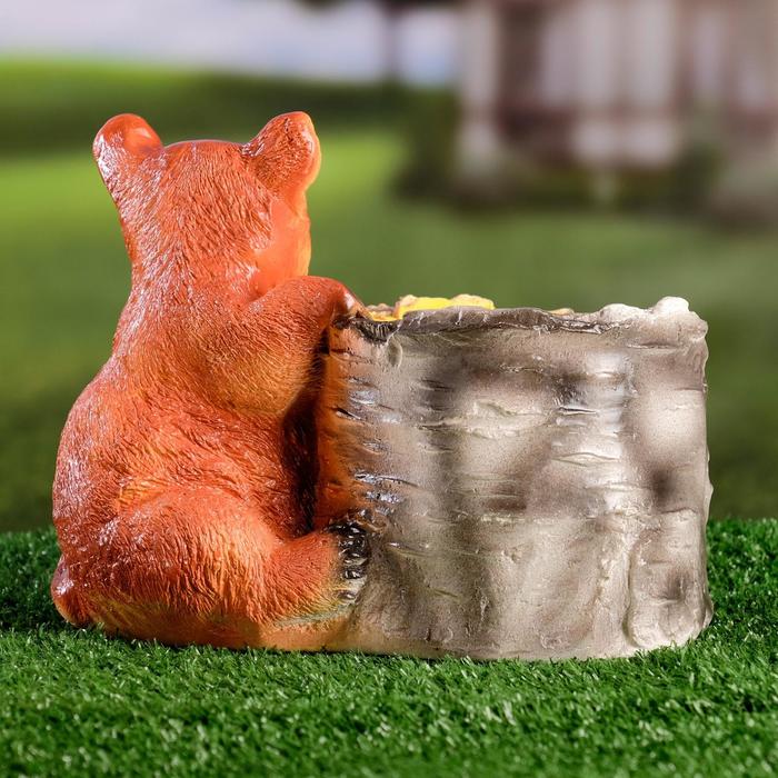 Фигурное кашпо "Медведь с пеньком"