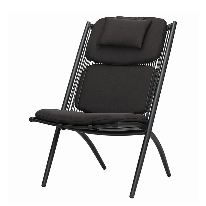 Кресло Hakon, 600×800×850 мм, искусственный ротанг, цвет чёрный 27898