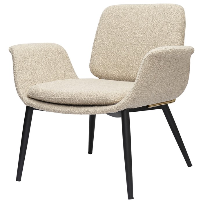 Лаунж-кресло Hilde, 600×800×730 мм, букле, цвет серо-бежевый