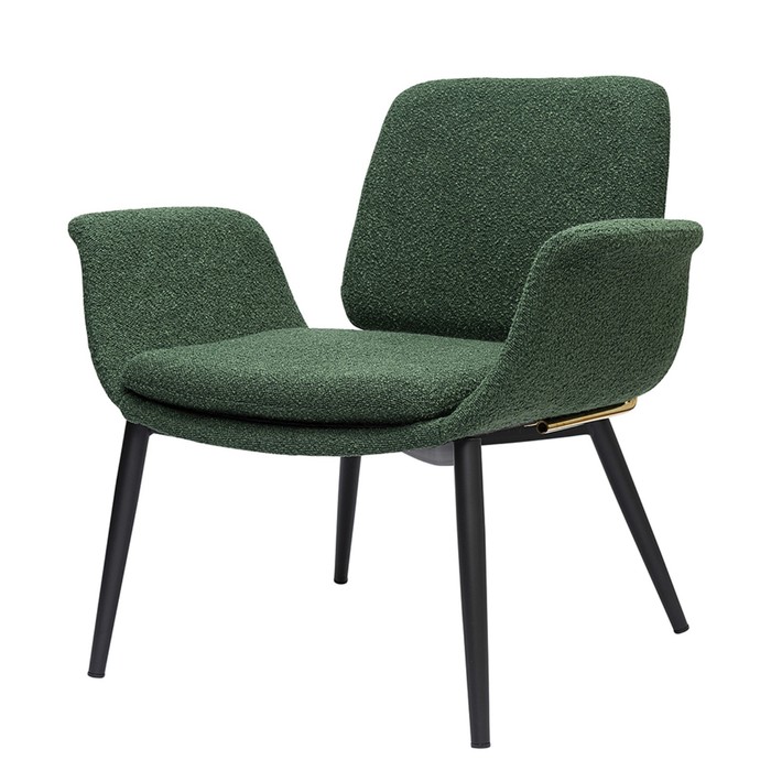Лаунж-кресло Hilde, 600×800×730 мм, букле, цвет тёмно-зелёный 28998