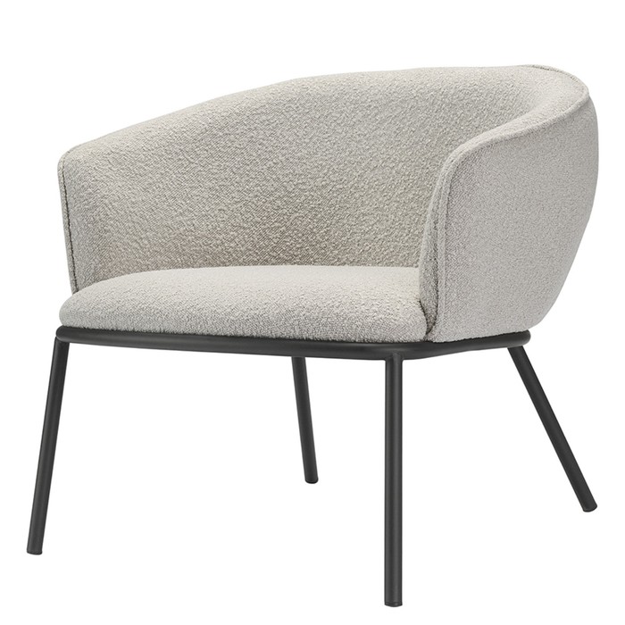 Лаунж-кресло Paal, 740×700×650 мм, букле, цвет серый