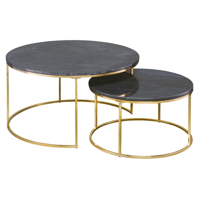 Набор столиков журнальных Hans, 800×800×450 мм, цвет чёрный мрамор набор журнальных столиков ad trend furniture золотой с чёрным 40 50 см