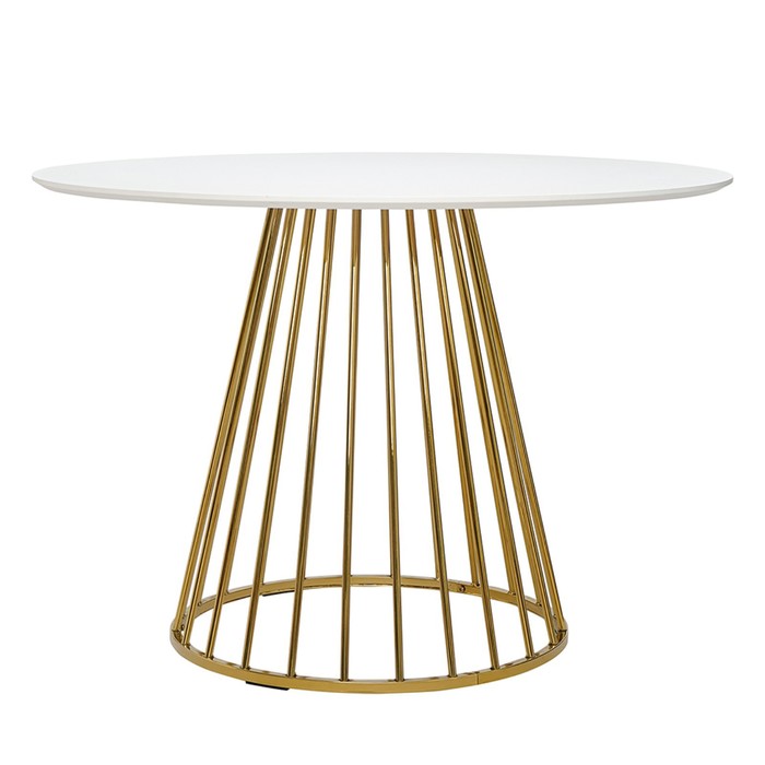 Стол обеденный Tyra, 1100×1100×750 мм, цвет белый / золотой 27898