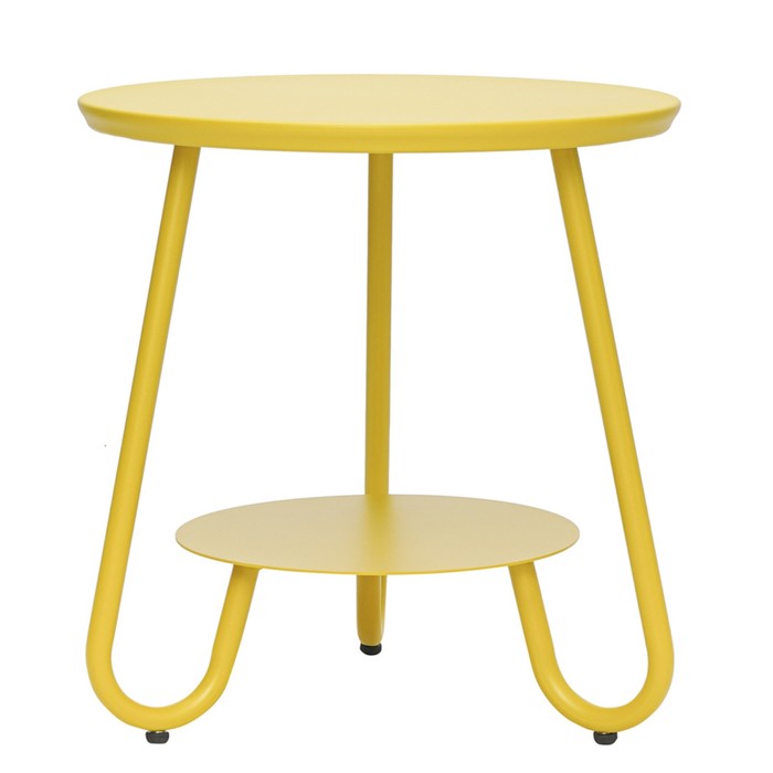 Столик журнальный Stian, 500×500×550 мм, цвет жёлтый столик журнальный mayen frosted 500×410×530 мм цвет чёрный