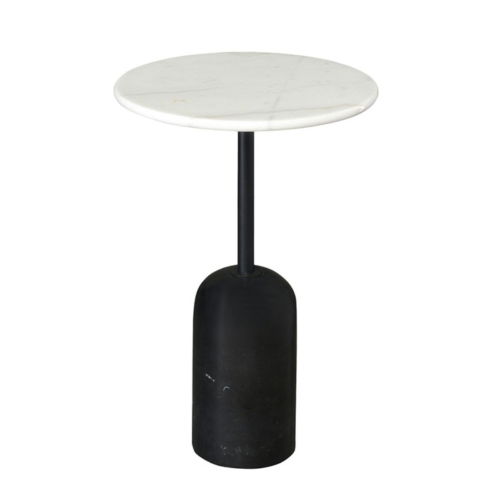 Столик кофейный Rune, 400×400×590 мм, цвет мрамор / чёрный