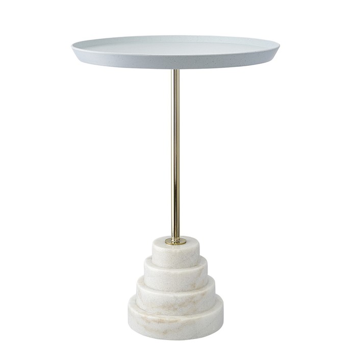 Столик кофейный Sustainable, 377×377×530 мм, цвет серый / белый столик кофейный kaya 408×408×530 мм цвет золотистый зелёный