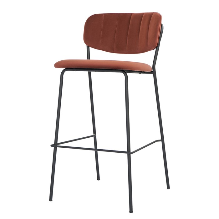 Стул барный Eirill, 560×475×990 мм, велюр, цвет кирпичный стул eirill 560×495×770 мм велюр цвет розовый