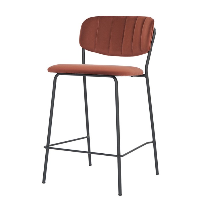 Стул полубарный Eirill, 555×475×900 мм, велюр, цвет кирпичный стул eirill 560×495×770 мм велюр цвет розовый