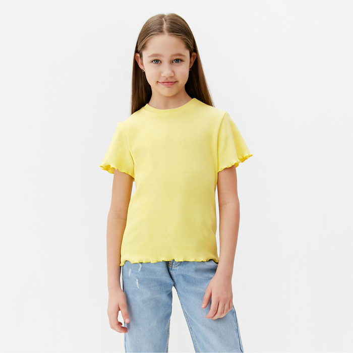 Футболка для девочки MINAKU, цвет жёлтый, рост 116 см футболка для девочки цвет жёлтый фламинго рост 116 см