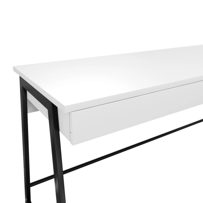 Стол письменный лофт DQ MADRID М-3, 1200*600*775, Черный/Белый шагрень ЛДСП стол письменный лофт dq madrid м 4 1200 600 775 черный серый графит лдсп