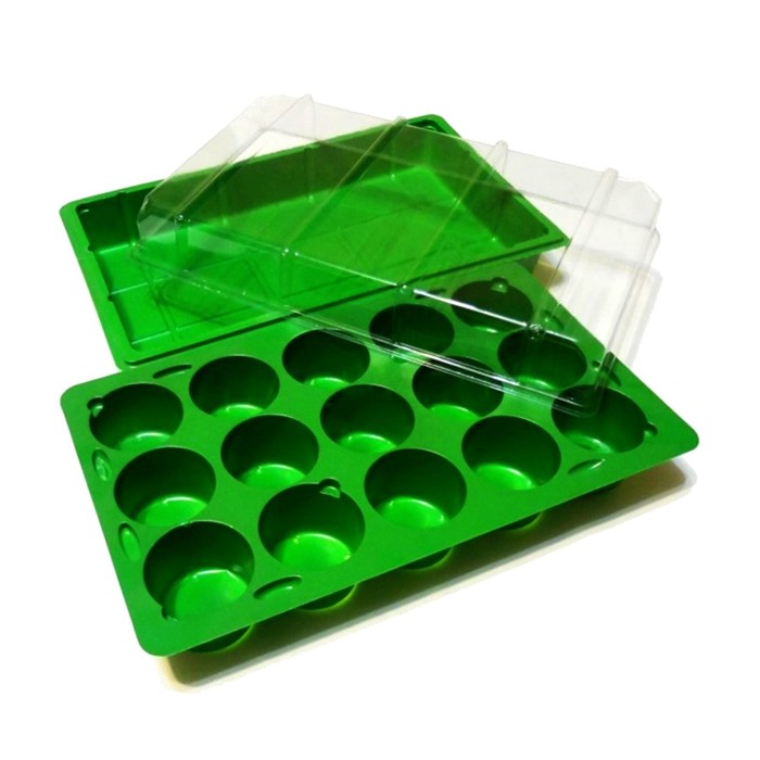 цена Мини-парник для рассады, 38 × 23 × 5 см, 15 ячеек под таблетки для рассады, «Урожайная сотка»