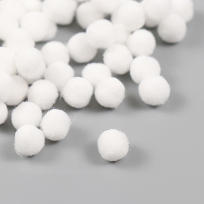 

Помпоны, 8 мм, 100 шт/упак, 100% полиэстер, цвет белый