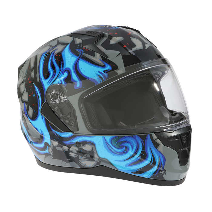 Шлем интеграл с двумя визорами, размер L (59-60), модель BLD-M67E, черно-синий шлем head rachel spare lens с двумя визорами white 20 21 m l
