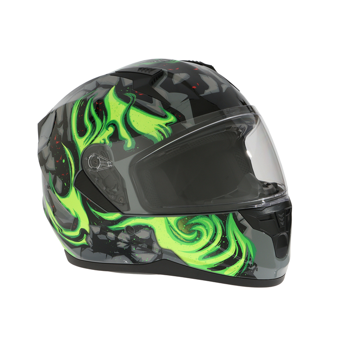 Шлем интеграл с двумя визорами, размер L (59-60), модель BLD-M67E, черно-зеленый шлем head rachel spare lens с двумя визорами white 20 21 m l