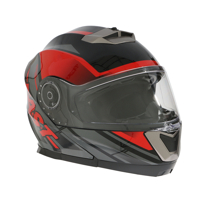 Шлем модуляр с двумя визорами, размер M (57-58), модель - BLD-160E, черно-красный шлем модуляр rev 19 матовый размер m чёрный