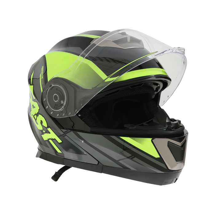 фото Шлем модуляр с двумя визорами, размер xl, модель - bld-160e, черно-желтый