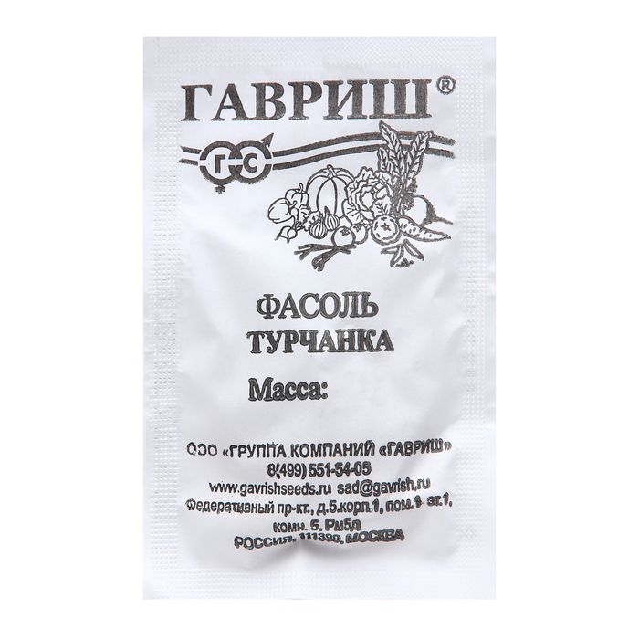 

Семена Фасоль "Турчанка", 5,0 г б/п