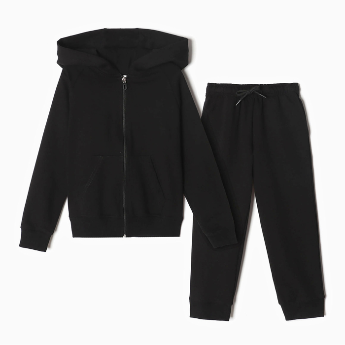 Комплект для мальчика (джемпер, брюки), цвет чёрный, рост 134 см