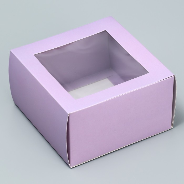 Коробка-фоторамка подарочная складная, упаковка, «Лавандовая», 14 х 14 х 8 см коробка подарочная клетка 8 х 14 5 см