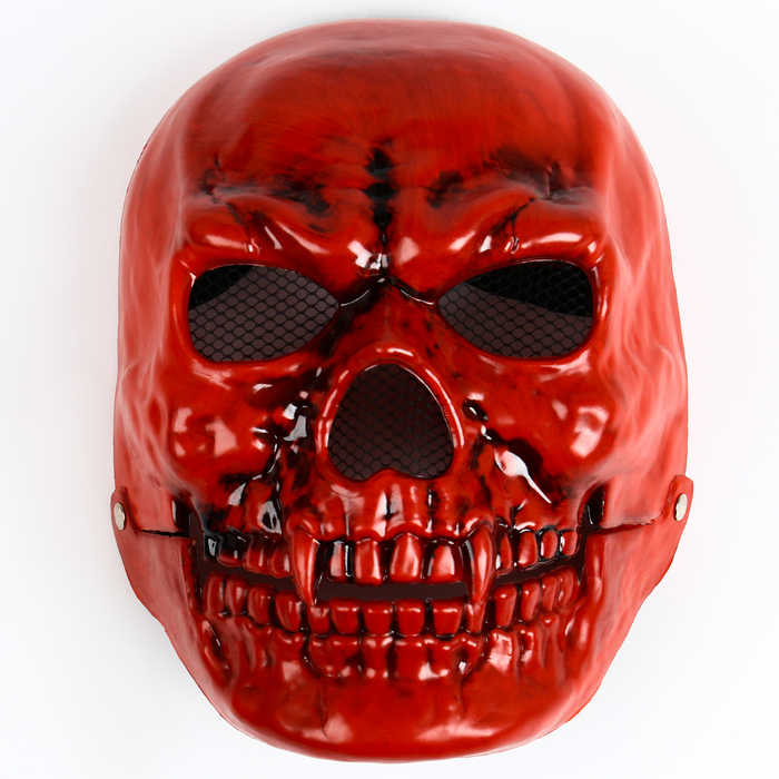 карнавальная маска череп цвет красный Карнавальная маска «Череп», цвет красный