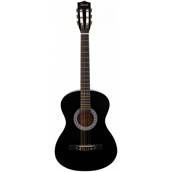 Классическая гитара 7/8 TERRIS TC-3805A BK, с анкером, цвет черный музыкальные инструменты terris классическая гитара tc 390a bk