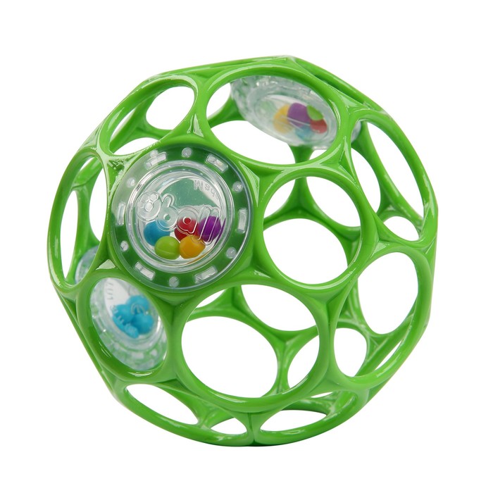 Развивающая игрушка Bright Starts, мяч Oball, с погремушкой, цвет зелёный развивающая игрушка нейт с погремушкой