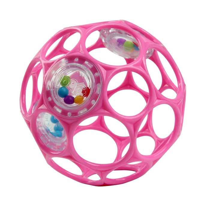 Развивающая игрушка Bright Starts, мяч Oball, с погремушкой, цвет розовый