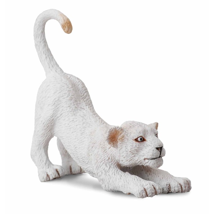 Фигурка Collecta «Потягивающийся белый тигрёнок», размер S фигурка collecta кот сиамский потягивающийся 88332 5 5 см