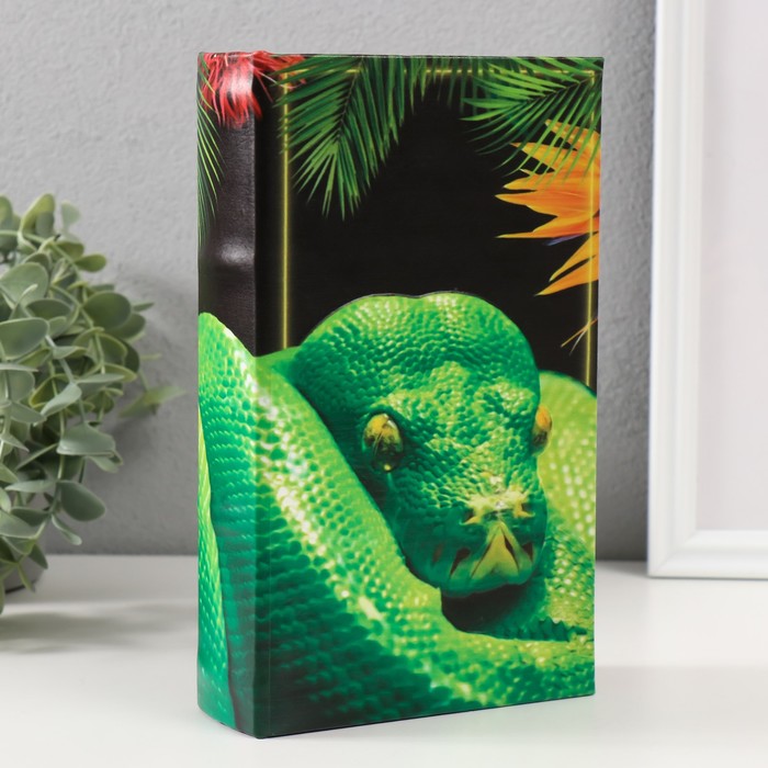 

Сейф-книга дерево кожзам "Змея в джунглях" 3D тиснение 21х13х5 см