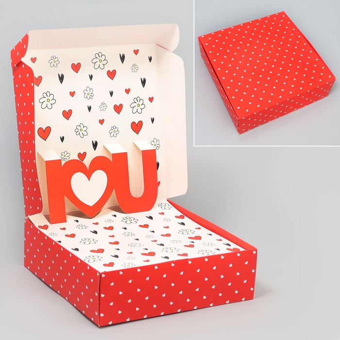Коробка подарочная складная, упаковка, «Любовь», 26 х 26 х 8 см коробка подарочная складная время чудес 36 5 х 11 х 26 см