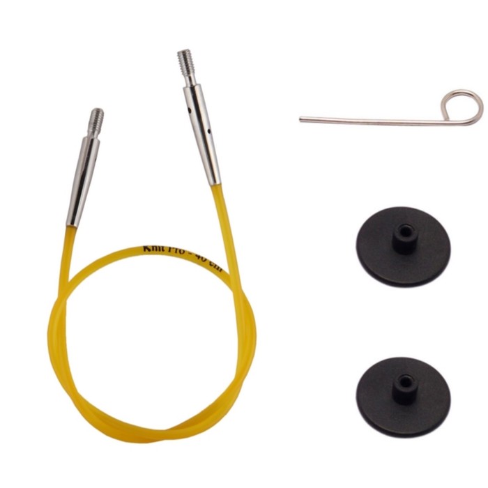 Набор: тросик 20см (40 см), заглушки и кабельный ключик KnitPro, 10631 набор тросик 76 см 100см заглушки и кабельный ключик knitpro 10503
