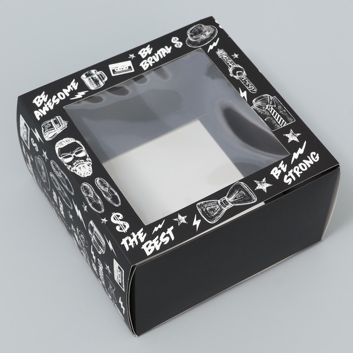 Коробка-фоторамка подарочная складная, упаковка, «Мужская», 14 х 14 х 8 см коробка подарочная клетка 8 х 14 5 см