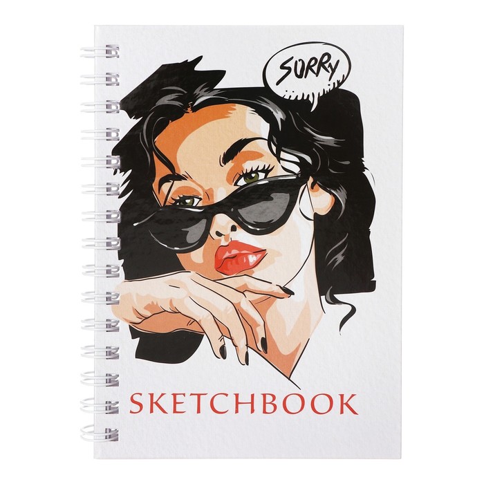 Скетчбук А5 80 листов на гребне по длинной стороне На стиле твёрдая обложка блок 100 гм 99₽