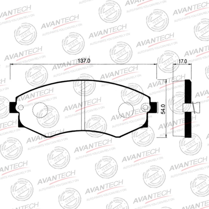 

Колодки тормозные дисковые Avantech (противоскрипная пластина в компл.) AV710