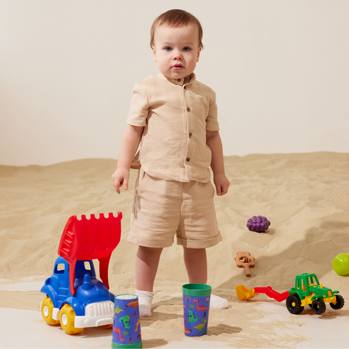 Комплект для мальчика (рубашка, шорты) MINAKU, цвет бежевый, рост 86-92