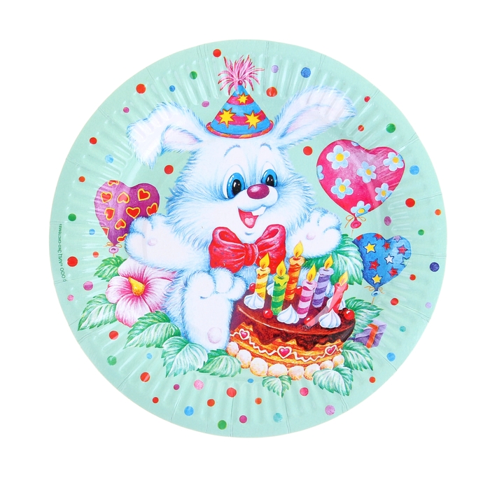 Тарелка с ламинацией "Заяц", 18 см
