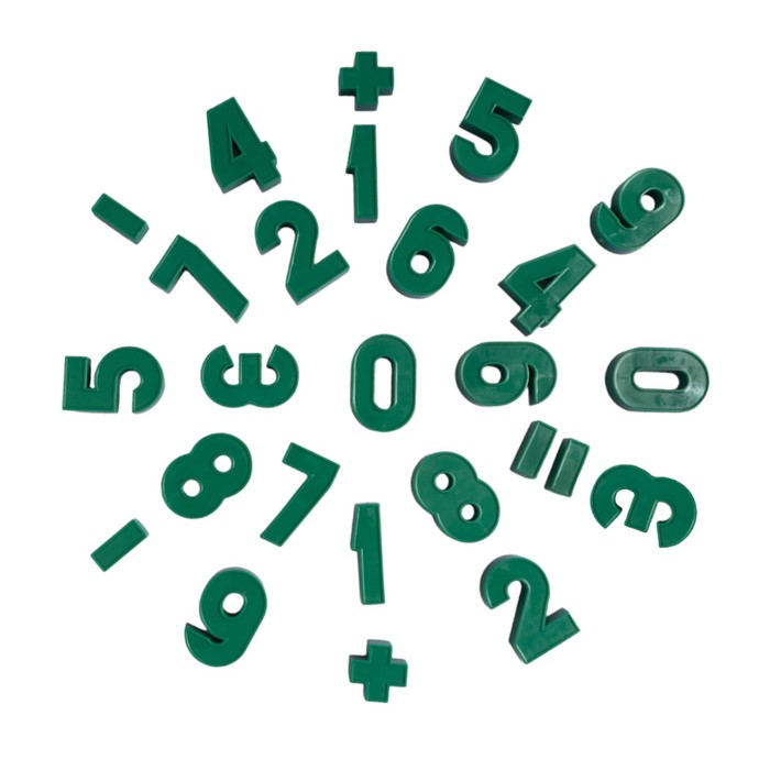 Набор цифр и знаков пластмассовых, магнитных, 52 шт.