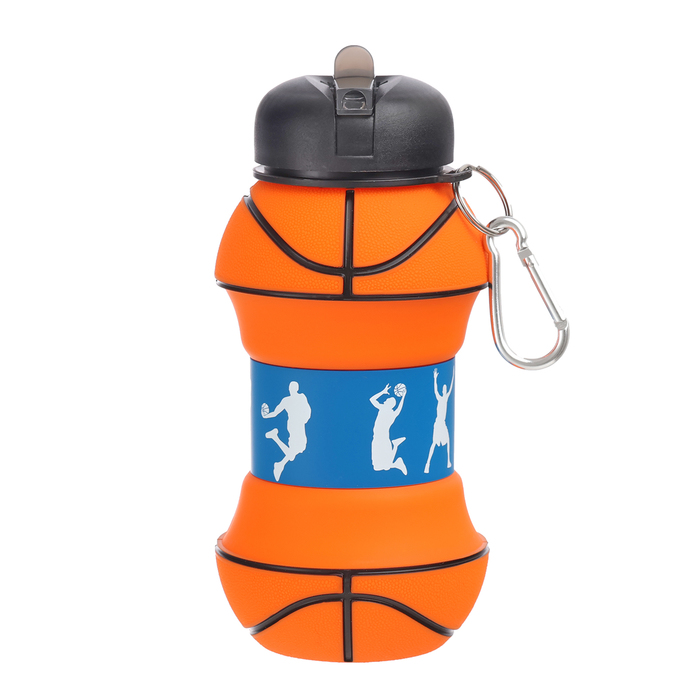 фото Бутылка для воды "баскетболный мяч", 550 мл, складная, 18 х 8.7 см