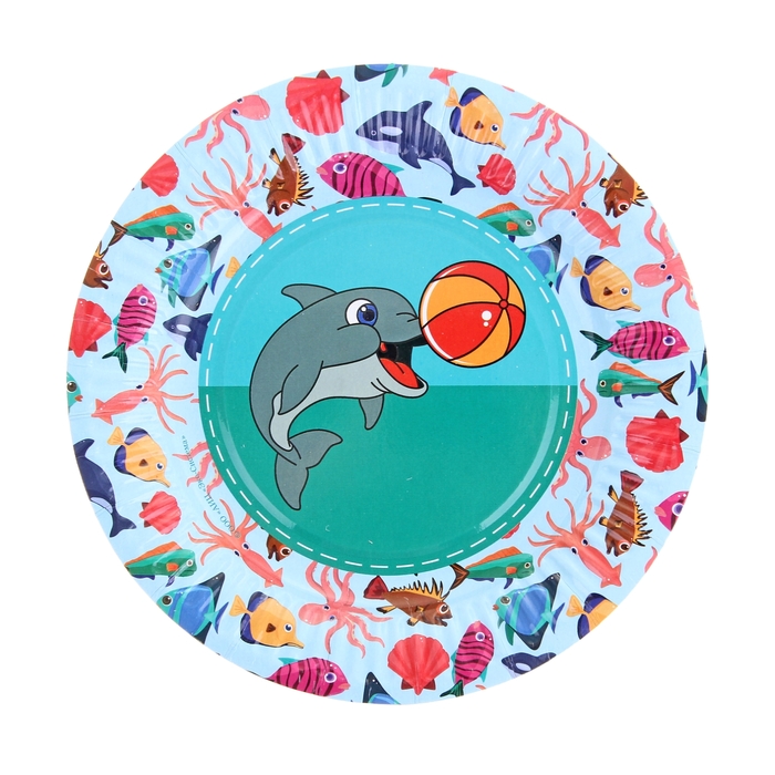 Тарелка с ламинацией "Дельфин", 18 см
