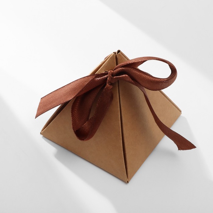 Коробочка подарочная «Пирамида» 7×7×8, коричневый цена и фото