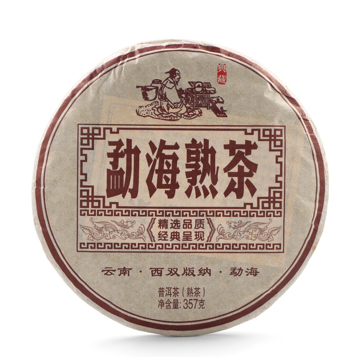Чай китайский Шу Пуэр Мэнхай, уезд Мэнхай, 2014 год, блин, 357 г китайский выдержанный чай шу пуэр 357 г 2004 год иу блин