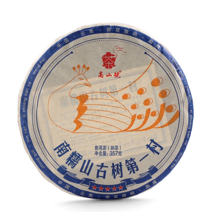 Чай китайский Шу Пуэр Вековое дерево, уезд Мэнхай, 2021 год, блин, 357 г