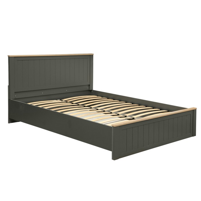 фото Кровать с пм «прованс» 37.25-02, 1600×2000 мм, цвет диамант серый / дуб каньон олмеко