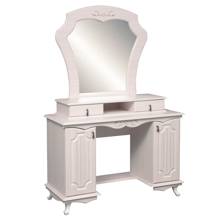 Стол туалетный «Кантри» 06.33, 1190×490×1750 мм, зеркало, патина, цвет вудлайн кремовый комод кантри 06 115 1190×490×1750 мм патина цвет вудлайн кремовый зеркало